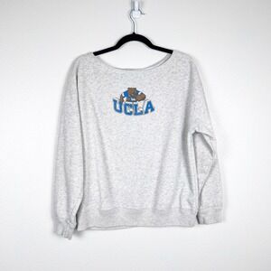 Hollister Women's UCLA Boat Neck Sweatshirt Grey Sz XS‎